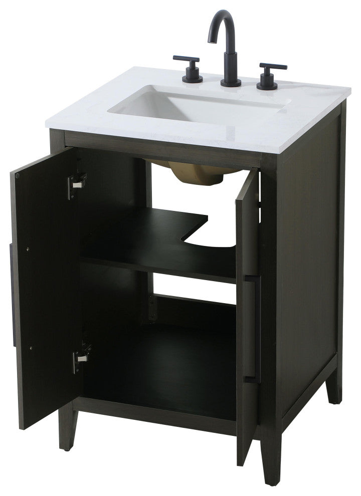 Home Living 24" Single Bathroom Vanity, Mocha Brown