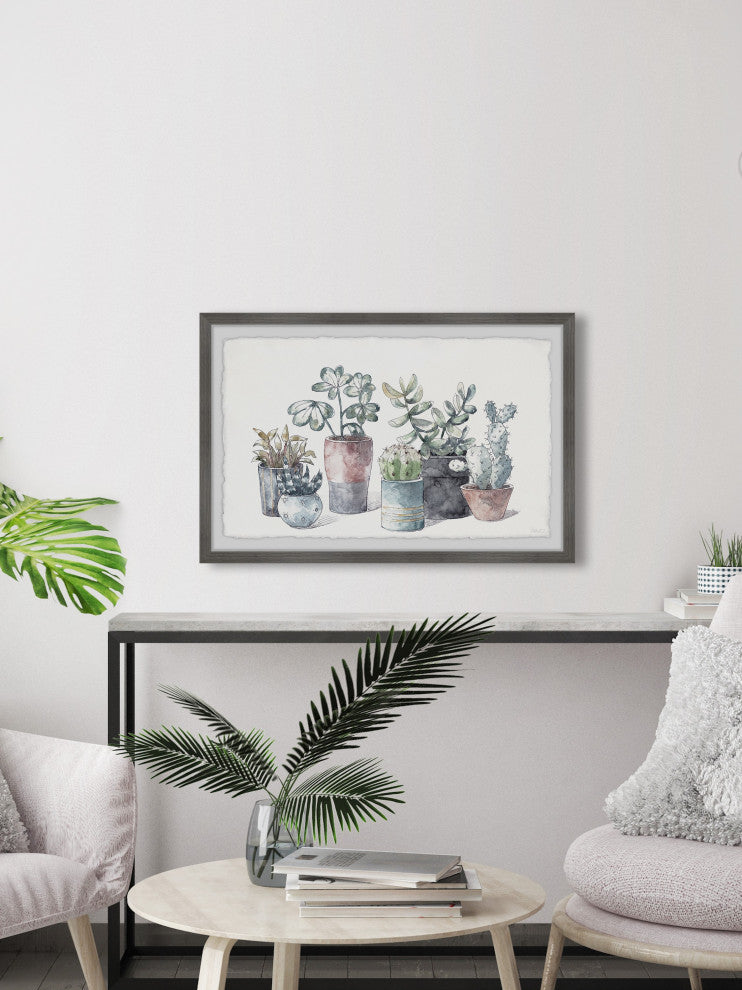"Succulent, Display Planters" Framed Painting Print