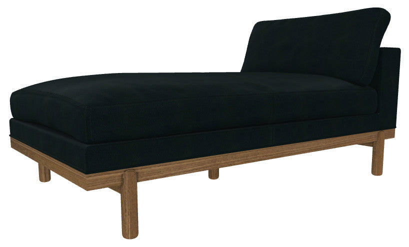 Cantor Leather Chaise, Finish: Fawn, Leather: Midnight
