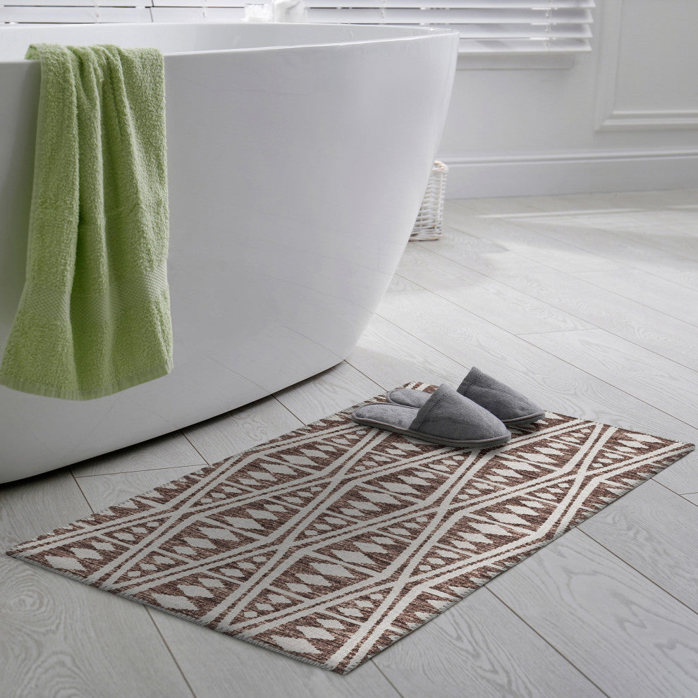 Indoor/Outdoor Sedona SN6 Coffee Machine Washable 1'8" x 2'6" Rug
