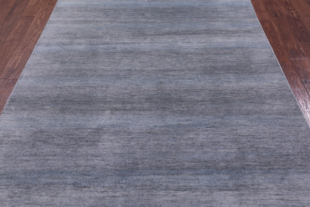 5' 11" X 9' 0" Hand Knotted Wool and Silk Savannah Grass Rug Q11424
