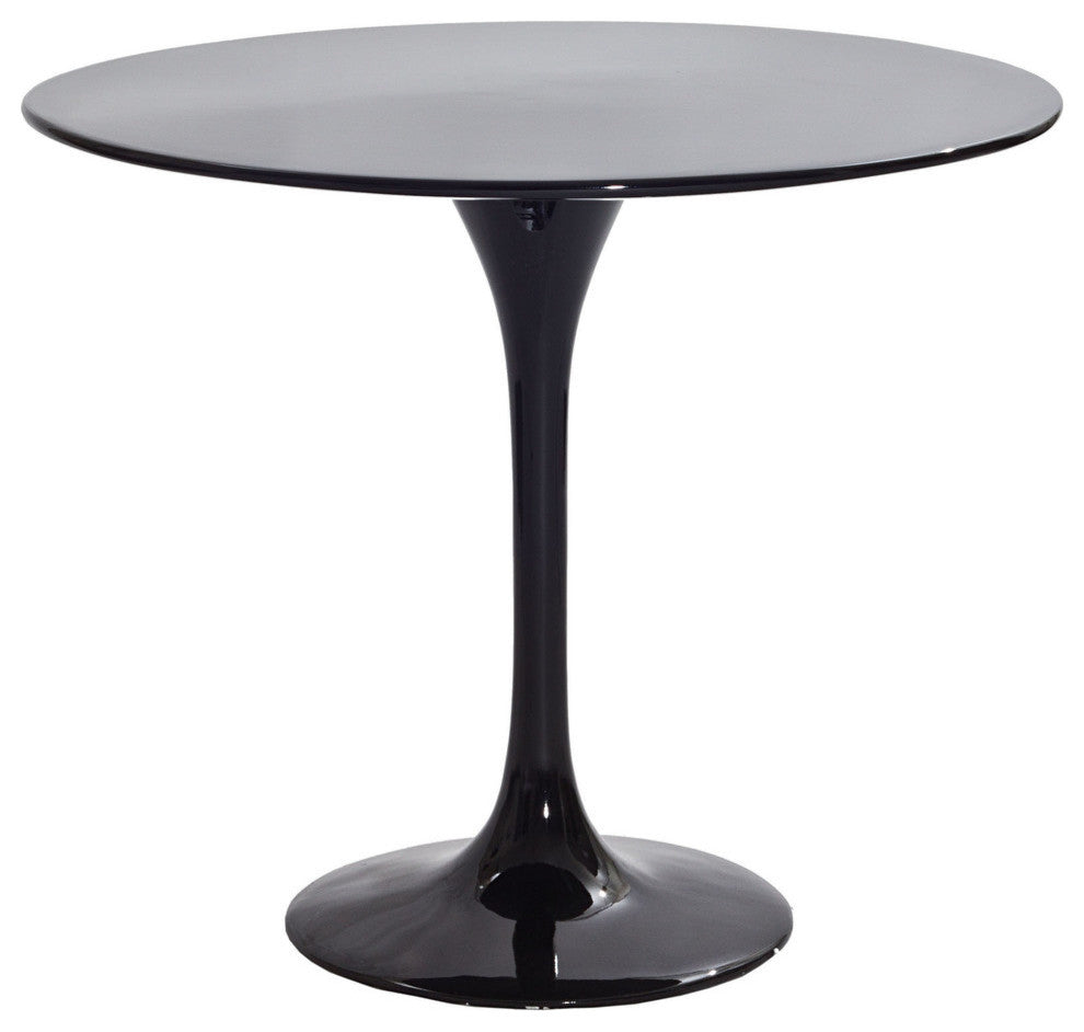 Modern Contemporary Living Room 24" Fiberglass Side Table Black