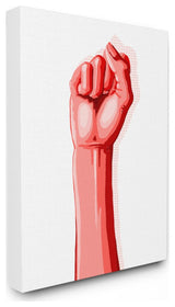 Modern Pop Raised Fist Patterned Shadow Red White ,1pc, each 30 x 40