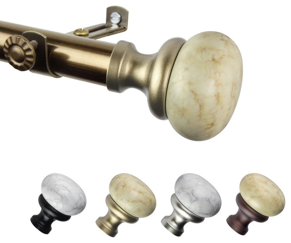 Creola 13/16" Curtain Rod, Antique Brass, 28-48"