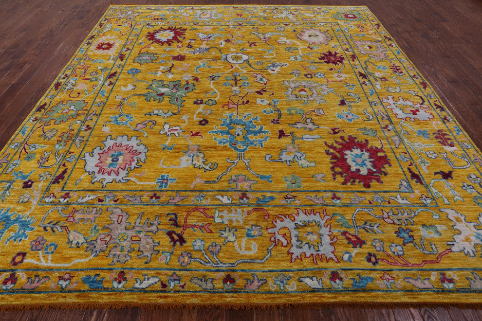 11' Square Turkish Oushak Hand Knotted Wool Rug - Q13353