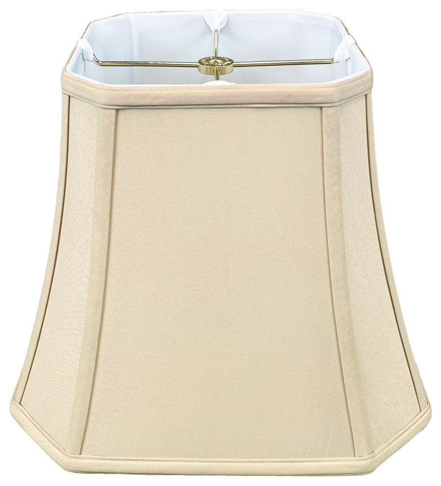 Royal Designs Square Cut Corner Bell Lamp Shade, Beige, 9"x16"x13", Single