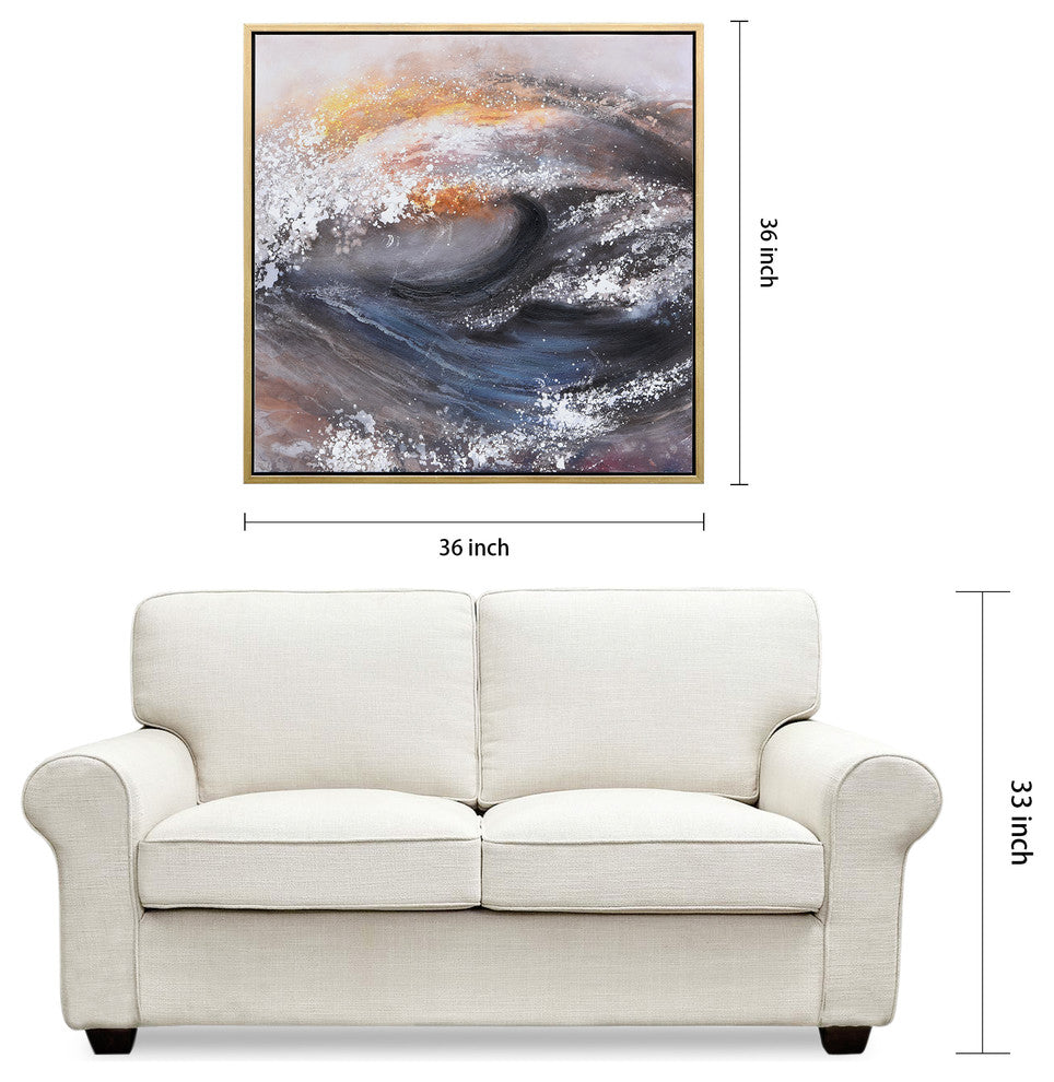 Tornado Abstract Textured Metallic Hand Painted Wall Art by Martin Edwards