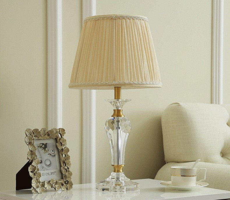 Lausanne | Exquisite Crystal Table Lamp with Fabric Shades, Color B