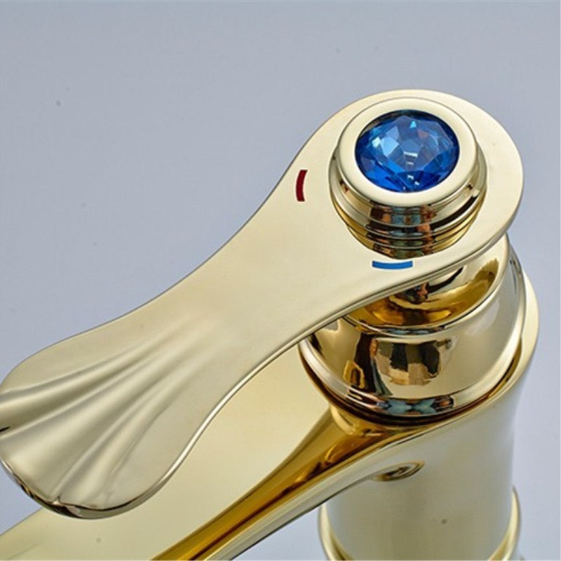 Chieti Posh Gold Antique Gem Single Handle Bathroom Faucet