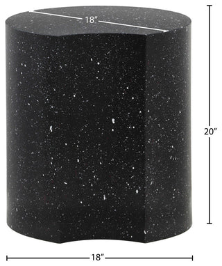 Dimple Terrazzo Pattern Iron End Table, Black, 1-Piece: 18"Wx18"Dx20"H