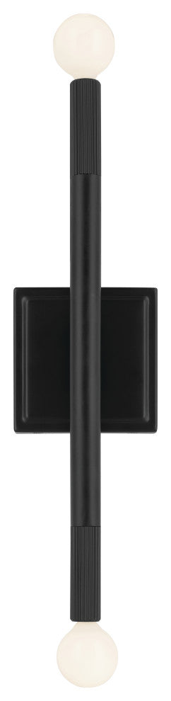 Odensa 2 Light Wall Sconce, Champagne Bronze, Black