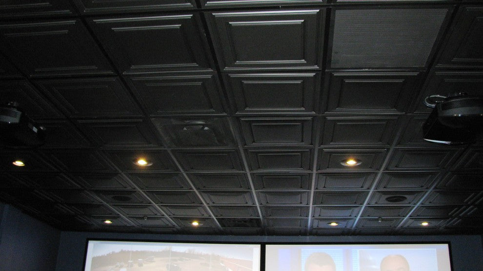 24"x48" Ceilume Stratford Ceiling Tiles, Black