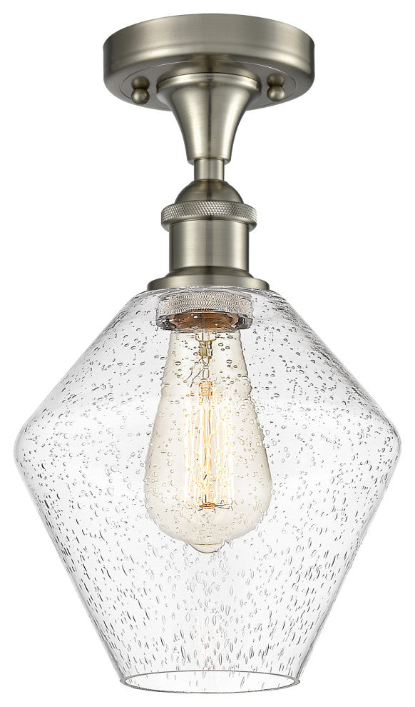 Innovations 516-1C-SN-G654-8 1-Light Semi-Flush Mount, Brushed Satin Nickel