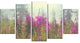 Purple Summer Flowers in Foggy Field, Floral Art Canvas Print, 60"x32", 5 Panels