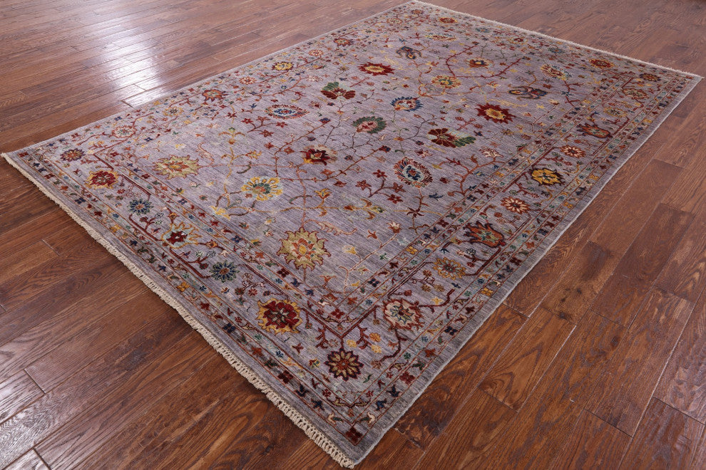 Hand-Knotted Persian Tabriz Wool Rug 6' 10" X 9' 10" Q7523