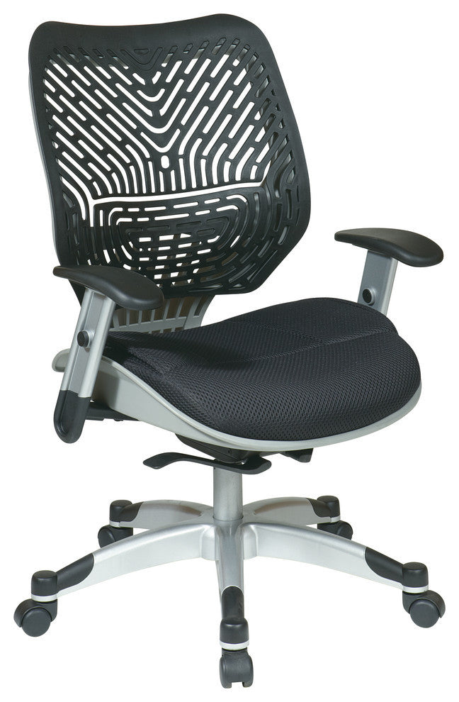 Unique Self Adjusting Spaceflex Back With Mesh Seat Managers Chair, Black/Silver