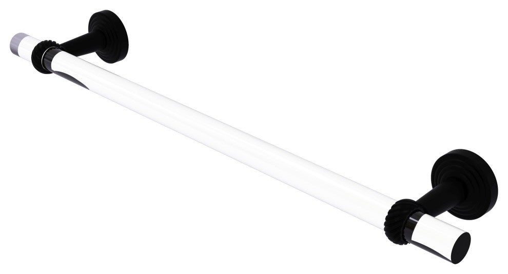 Pacific Beach 24" Towel Bar with Twisted Accents, Matte Black