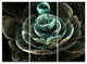 "Fractal Flower Light Green Digital" Metal Wall Art, 3 Panels, 36"x28"