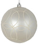 Vickerman N182411D 4" White Candy Finish Ornament With Circle Glitter