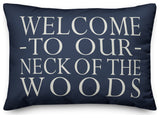 Welcome on Blue 14x20 Indoor/Outdoor Pillow