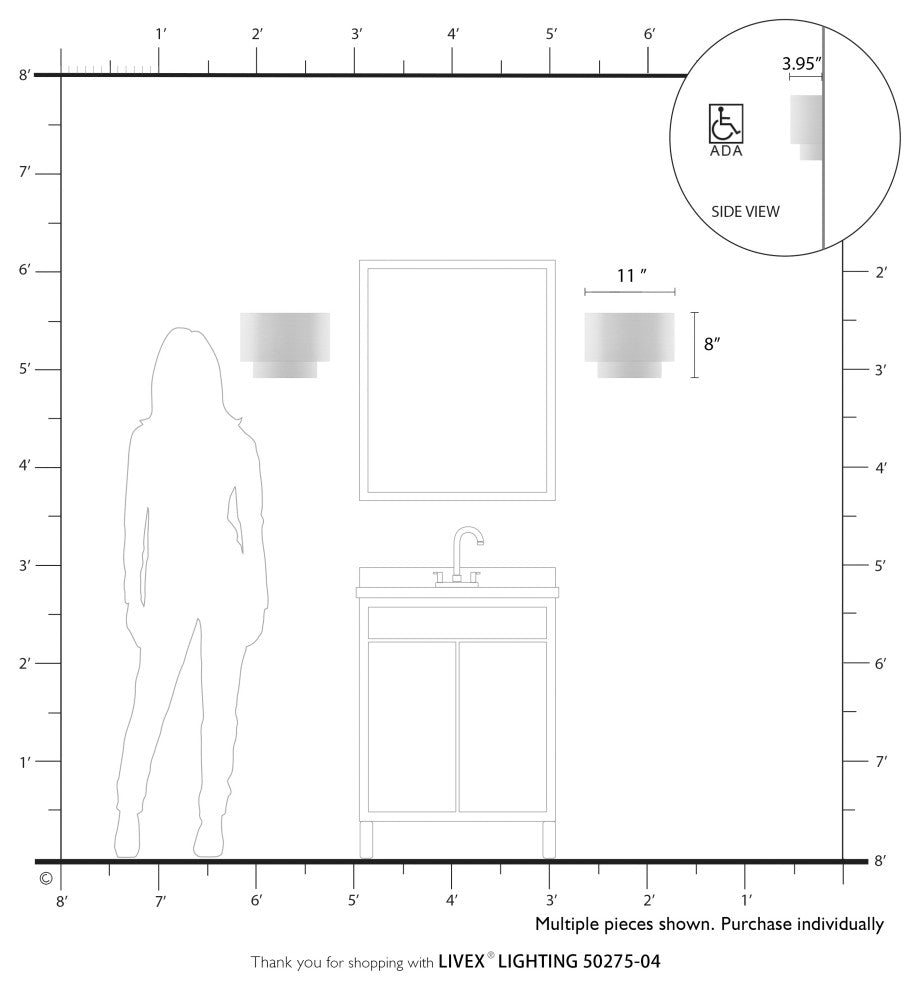 Bainbridge 1-Light Black ADA Sconce