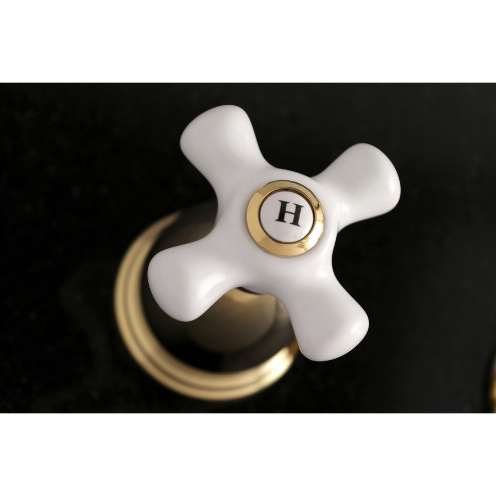 Kingston Brass Wall Mount Tub Faucet, Polished Brass
