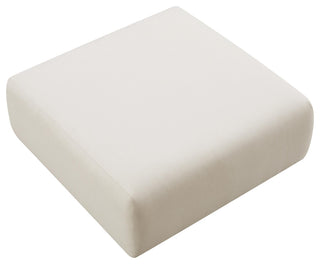 Hangove Upholstered Boucle Ottoman, Cream Linen