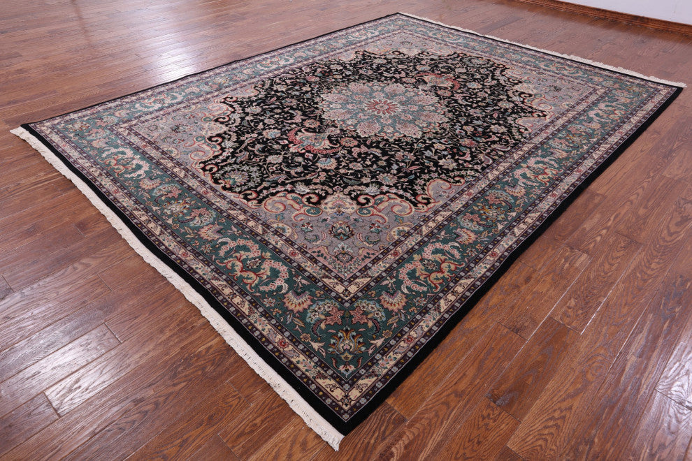 Persian Tabriz Handmade Wool & Silk Rug 8' 9" X 11' 8" - Q13748