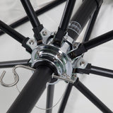 9' Round Flexibe Commercial Umbrella, Black, Spa