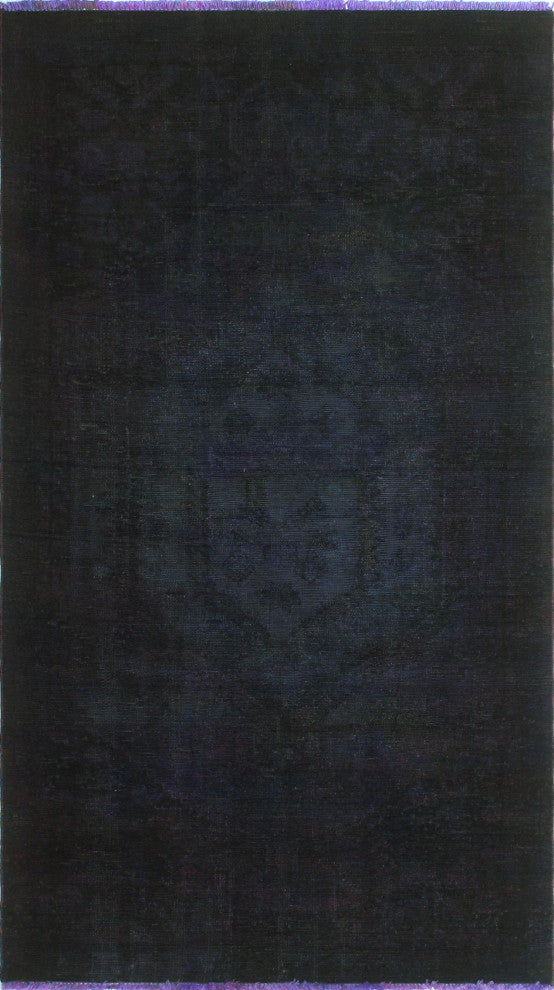Vintage Distressed Overdyed Aidh Purple Rug