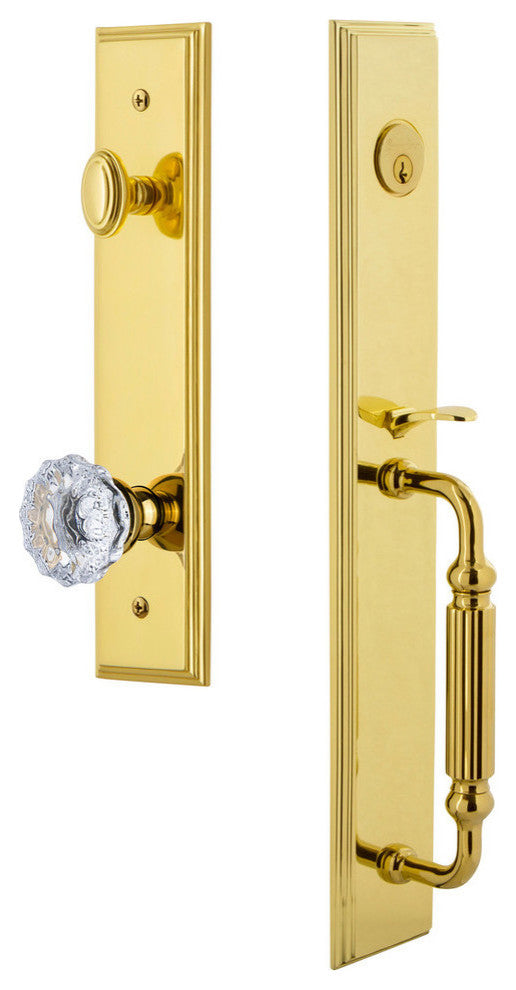 Carre' 1-Piece Dummy Handleset, F Grip and Fontainebleau Knob, 849051