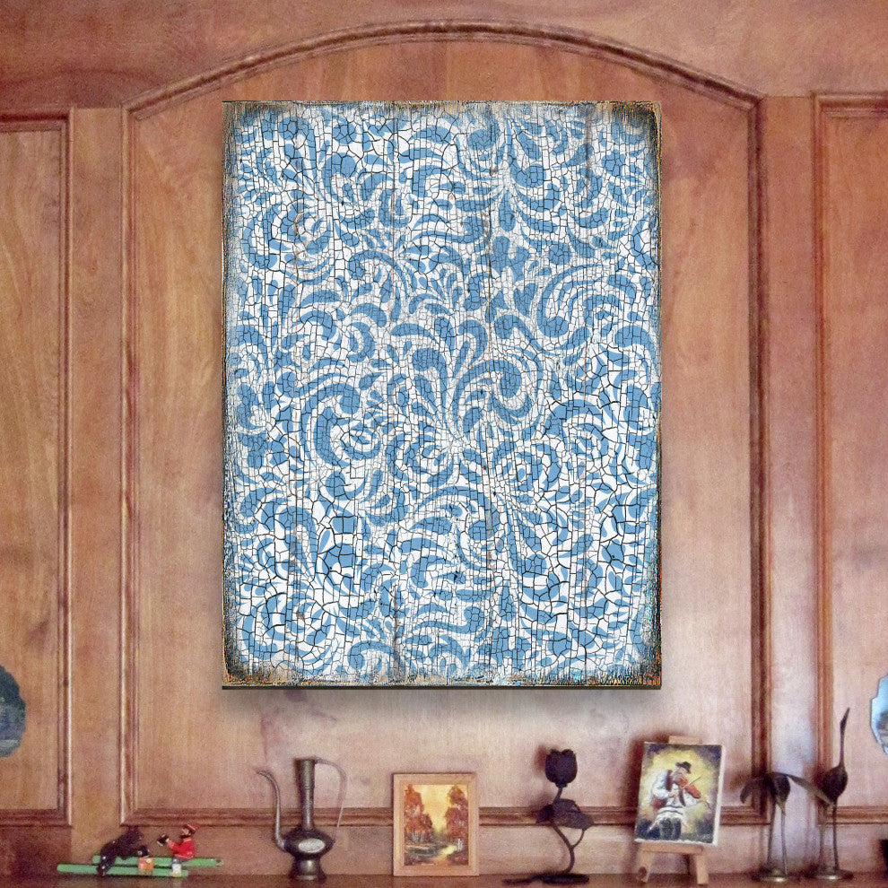 Decorative Pattern Wooden Block, 12"x9"
