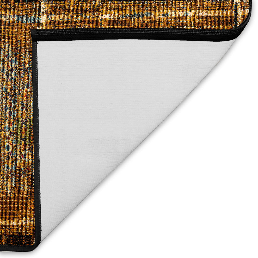 Esencia Tribal Stripe Indoor/Outdoor Mat Gold 1'11"x4'11"