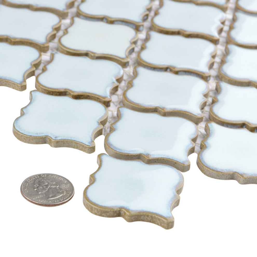 Hudson Tangier Mosaic Floor and Wall Tile, Silk White