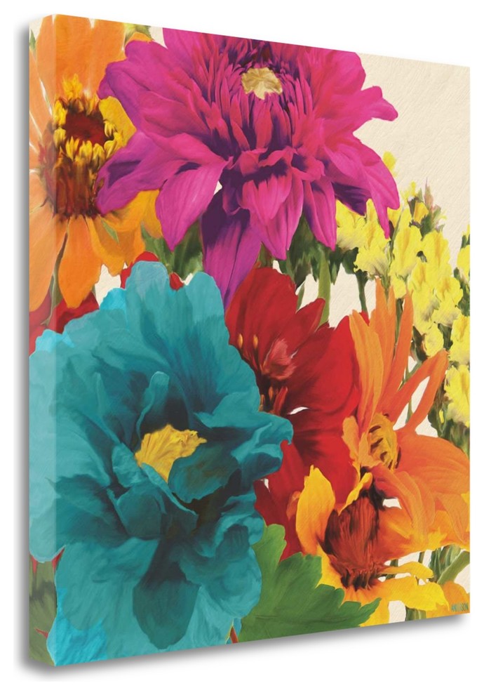 "Pop Art Flowers II" By Jocelyn Anderson, Giclee Print on Gallery Wrap Canvas