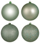 Vickerman 6" Frosty Mint 4-Finish Ball Ornament Assortment, 4 Per Box