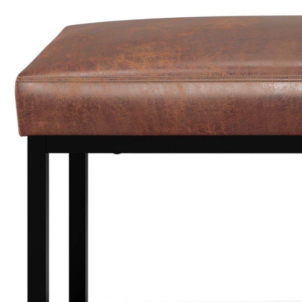 Reynolds Bench, Distressed Saddle Brown