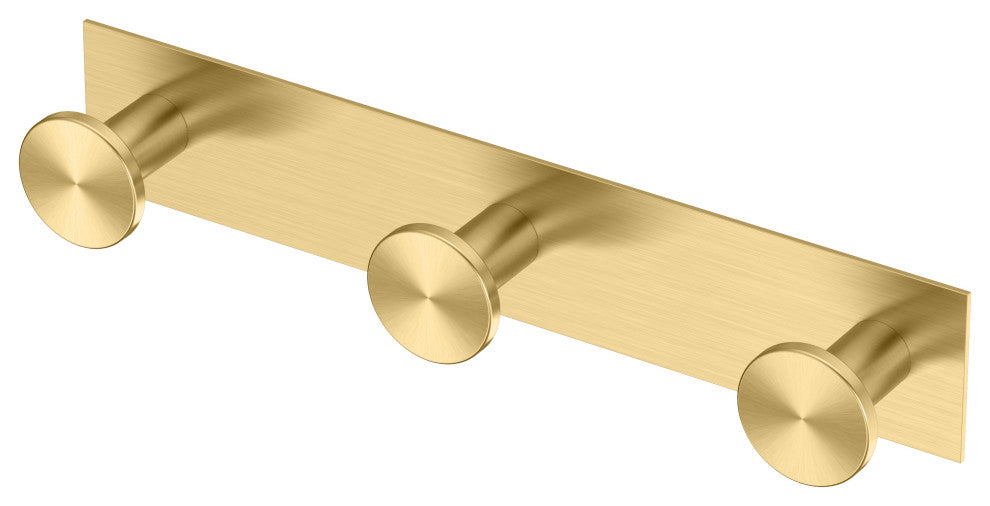 Glam All Modern Decor Hook, Brushed Brass, Triple