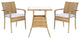 Safavieh Outdoor Laban Bistro Set Natural/White Cushion