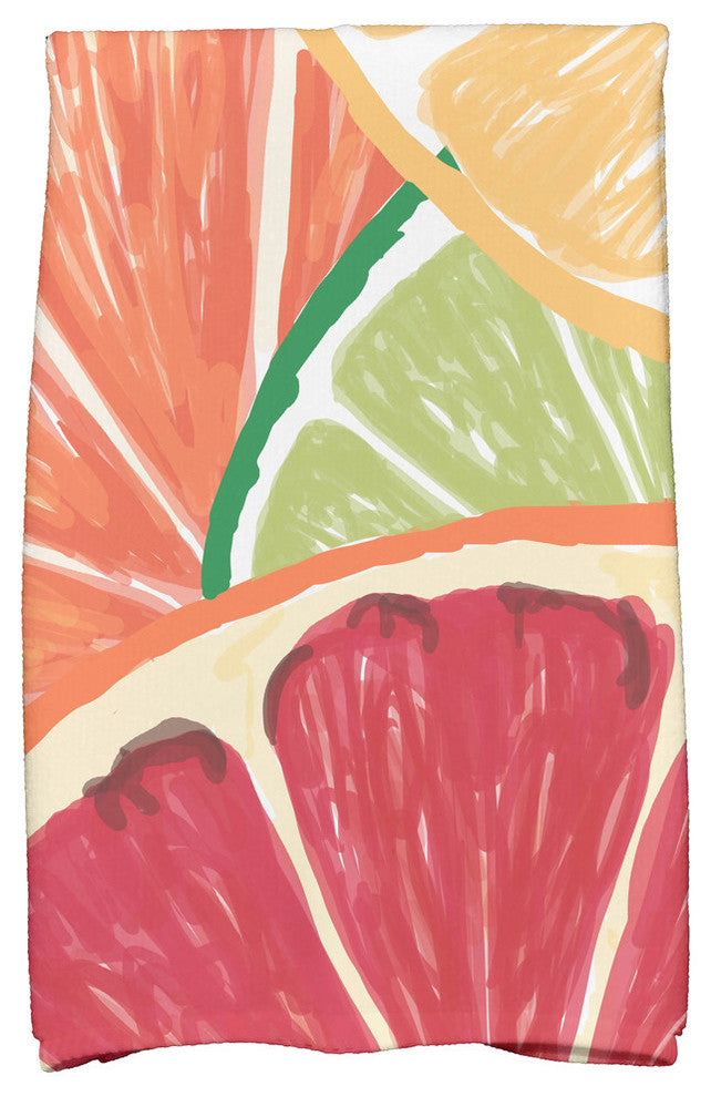 18"x30" Lemonade, Geometric Print Kitchen Towel, Orange