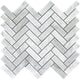 Carrara White 11.2"Ã—12.6" Herringbone Polished Marble Mosaic Tile, 1 Box