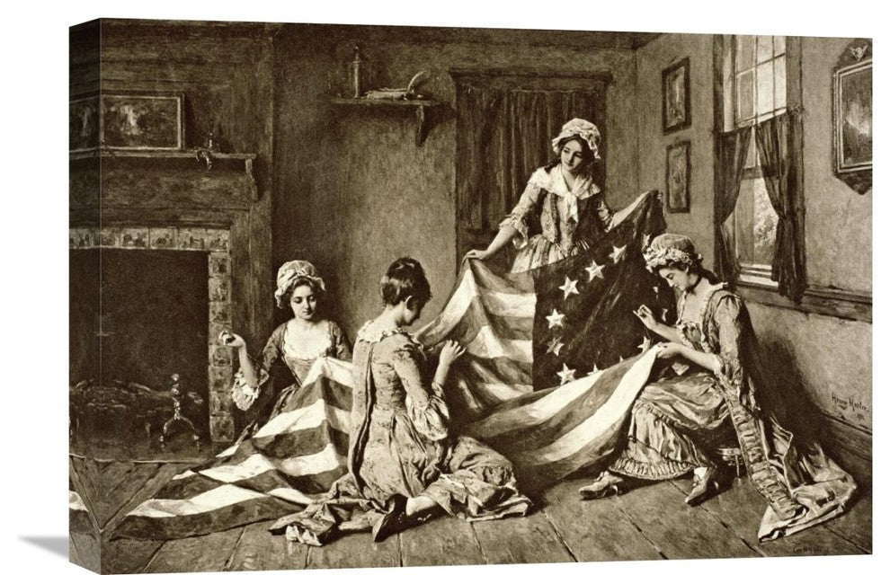 "Betsy Ross Sewing the First U" Artwork, 22"x15"