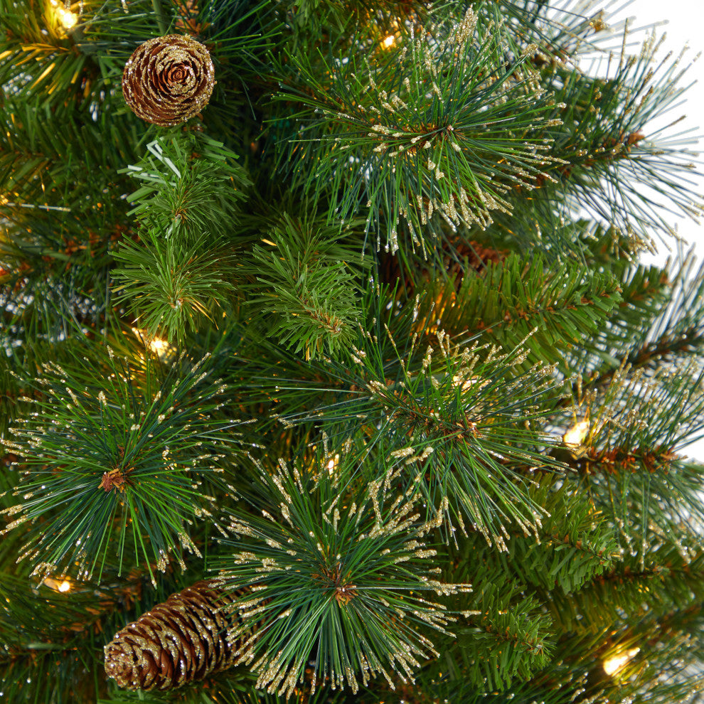 50" Golden Tip Washington Pine Christmas Tree wt 100 Clear Lights, Pine Cones