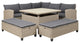 6 Pieces Outdoor Rattan Patio Sectional Sofa With Table and Benches