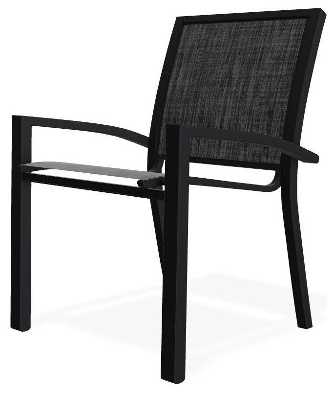 Kendall Sling Stackable Outdoor Dining Chair, Augustine Shadow/Black