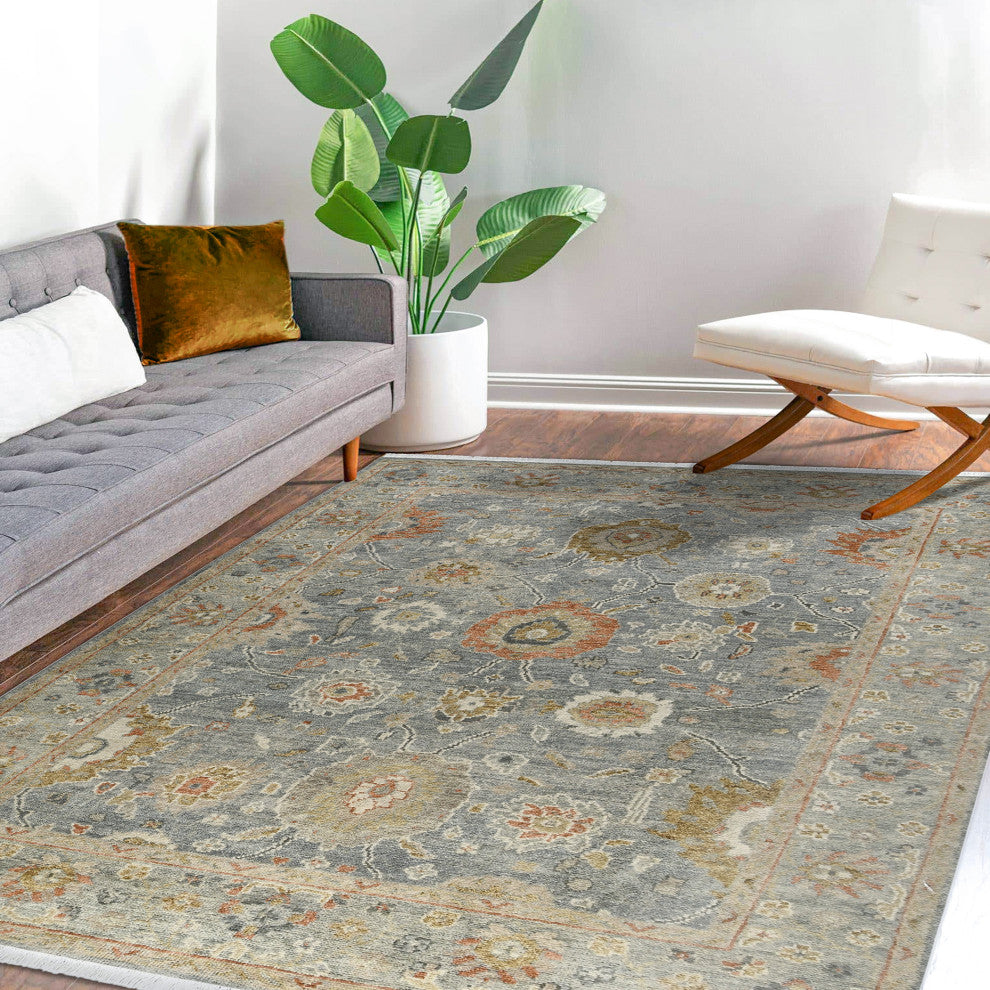 Willow Nancy Area Rug, Gray, 8' x 10', Floral