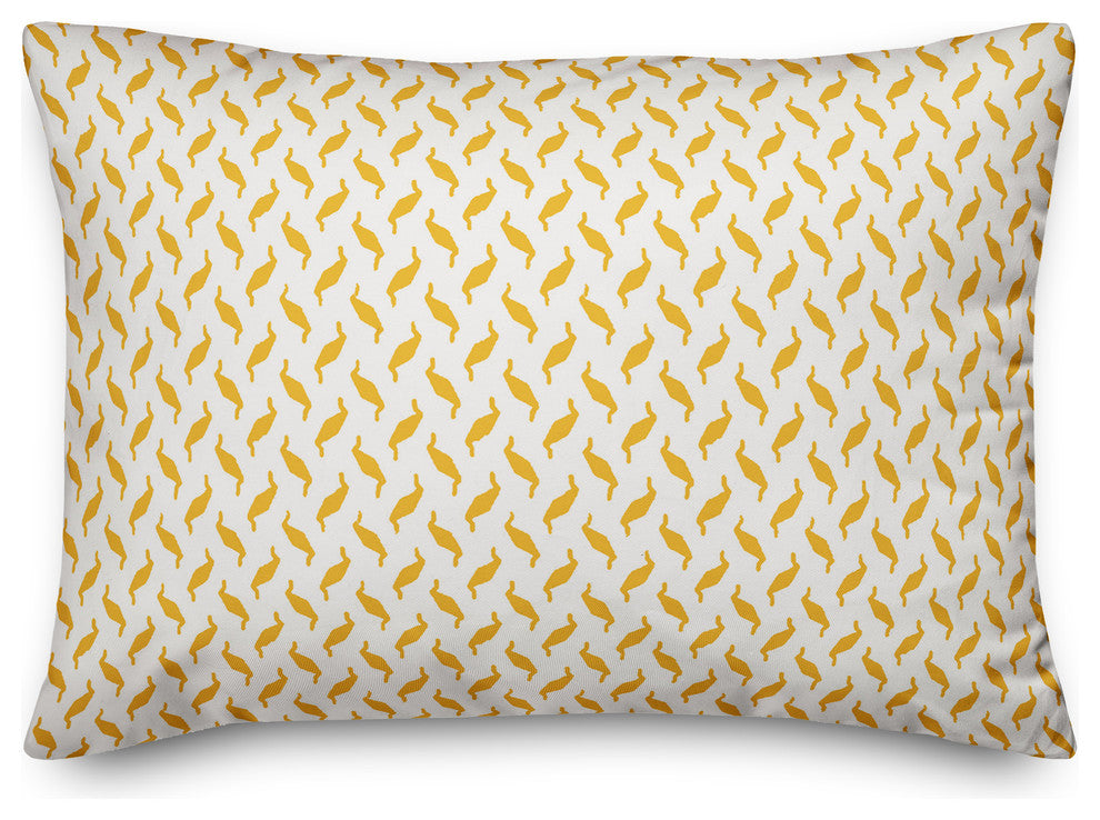 Yellow Zig Zag Pattern Throw Pillow