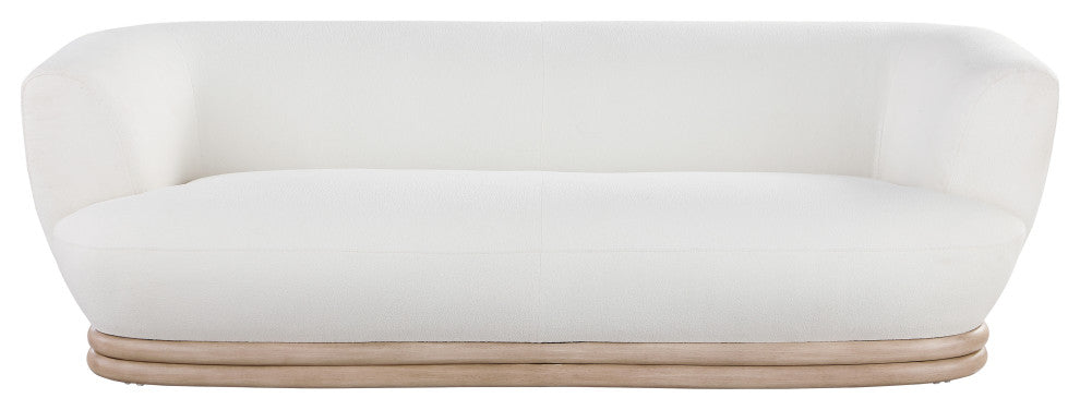 Kipton Boucle Fabric Upholstered Sofa, Cream
