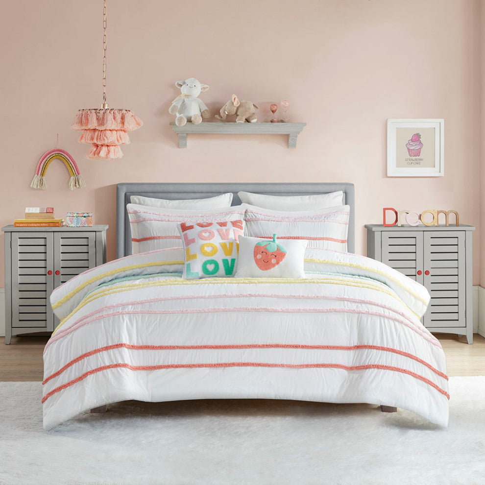 Kids Haisley Strawberry Love Comforter/Duvet Cover Set, Twin, Comforter