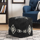 Textured Diamond Medallion Pouf Ottoman